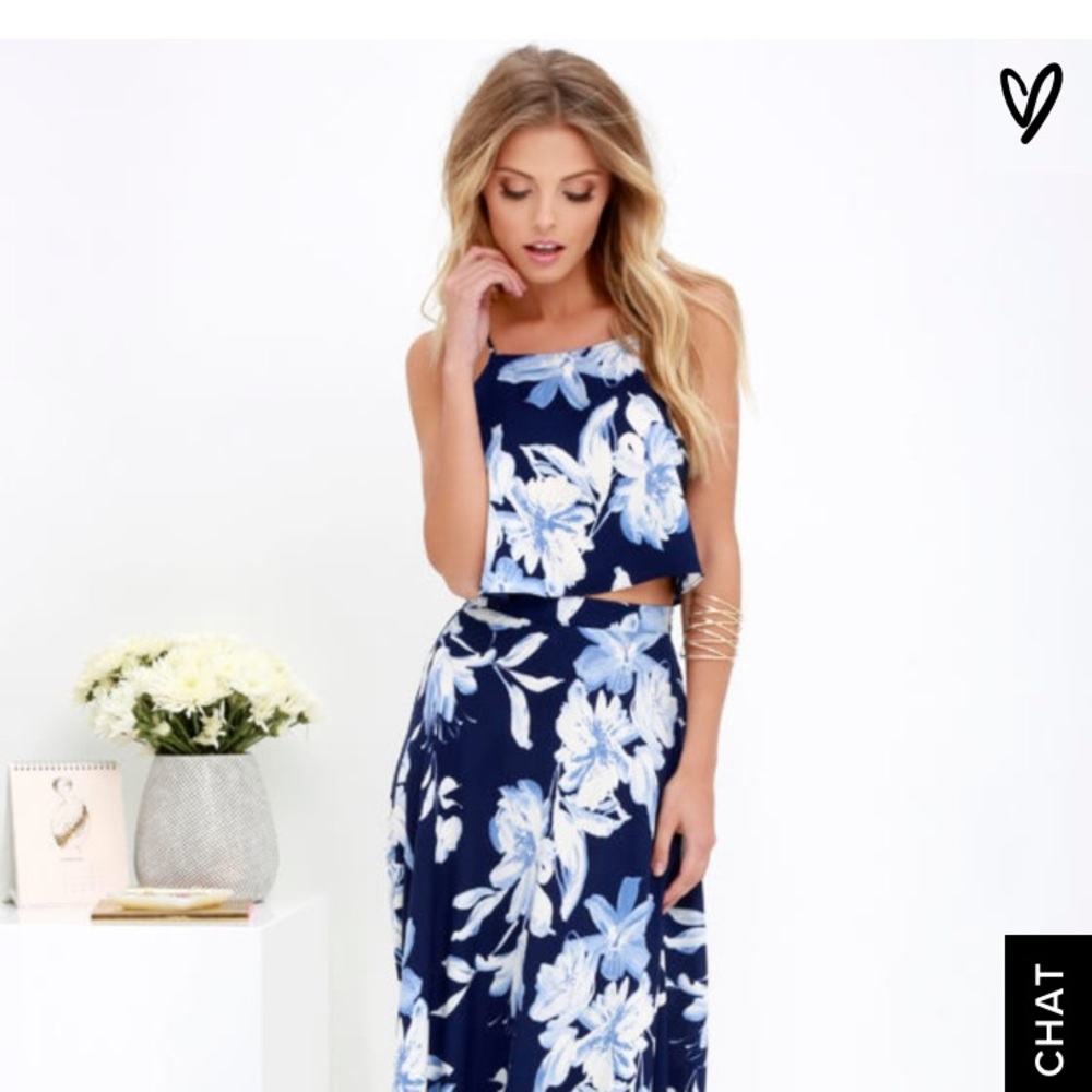 💙Lulus 💙 two-piece Love for Lani Navy Blue